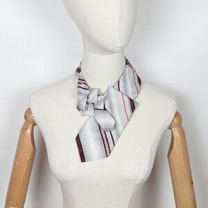 NWT Ogsplosh Retro Ascot Scarf Grey And Wine Size Medium